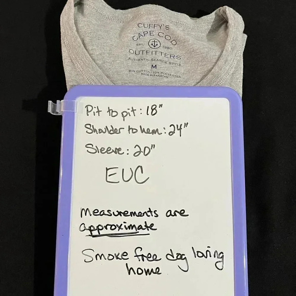 Cuffy’s size M cotton/poly grey shirt EUC Great for layering! - Picture 5 of 7